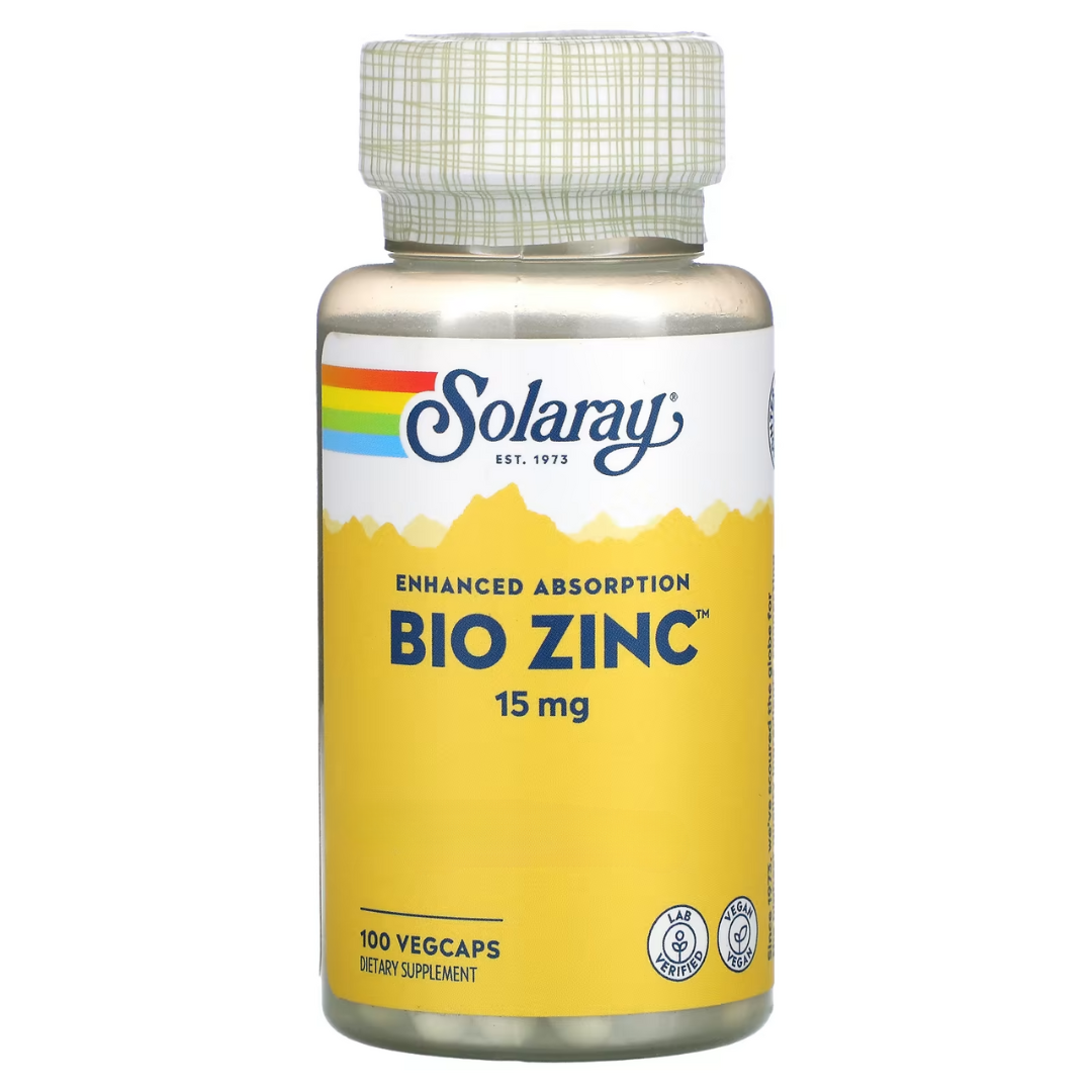 Solaray, Bio Zinc, 15 mg, 100 VegCaps