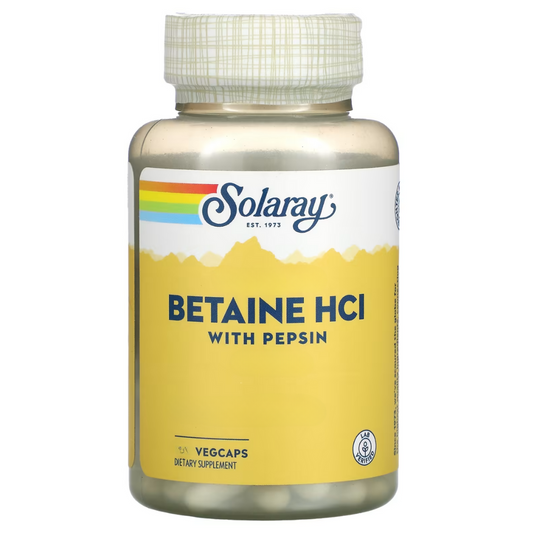 Solaray, Betaine HCL with Pepsin