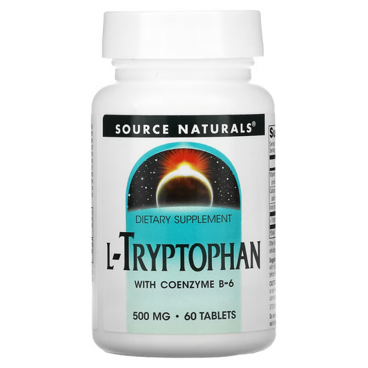 Source Naturals L-Tryptophan with Coenzyme B-6 500 mg 60 Tablets