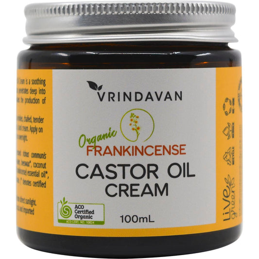 Vrindavan Castor Oil Cream Frankincense 100ml - Vrindavan