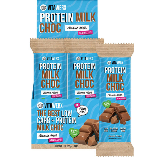 Vitawerx Protein Milk Choc Bar 12x35g - Vitawerx