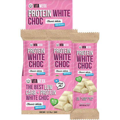 Vitawerx Protein White Choc Bar 12x35g - Vitawerx