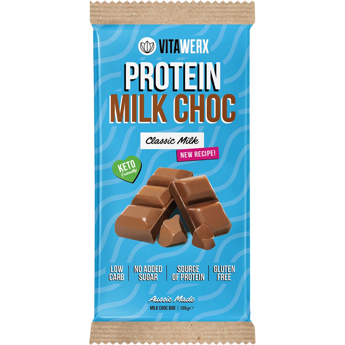 Vitawerx Protein Milk Choc Bar 12x100g - Vitawerx