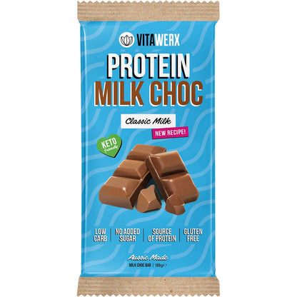Vitawerx Protein Milk Choc Bar 12x100g - Vitawerx