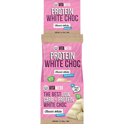 Vitawerx Protein White Choc Bar 12x100g - Vitawerx