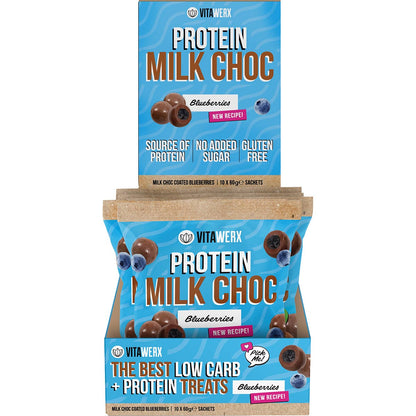 Vitawerx Milk Choc Coated Blueberries 10x60g - Vitawerx