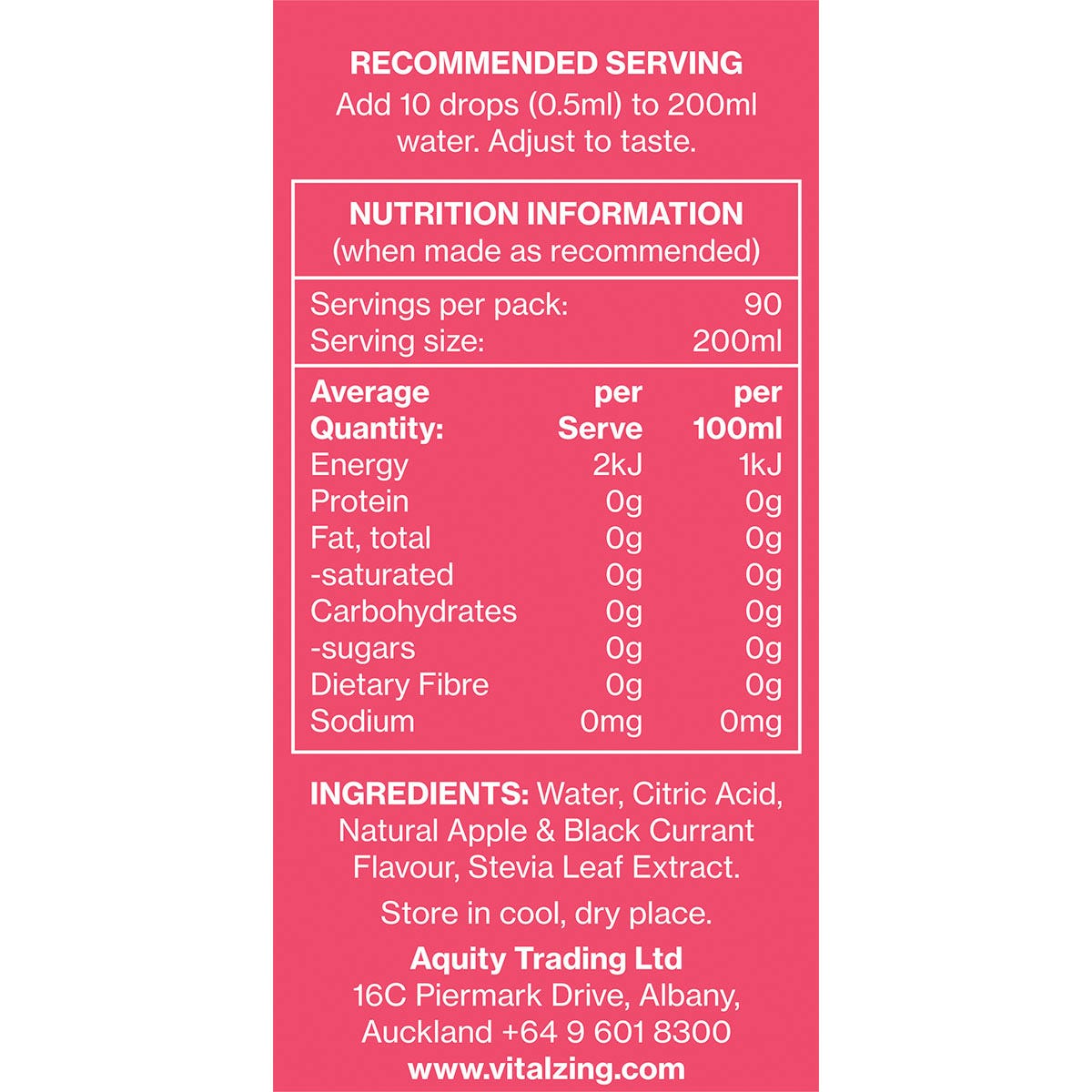 Vital Zing Water Drops Apple & Blackcurrant 45ml - Vital Zing
