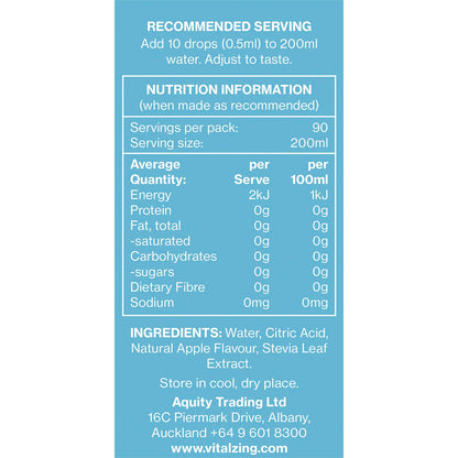 Vital Zing Water Drops Green Apple 45ml - Vital Zing