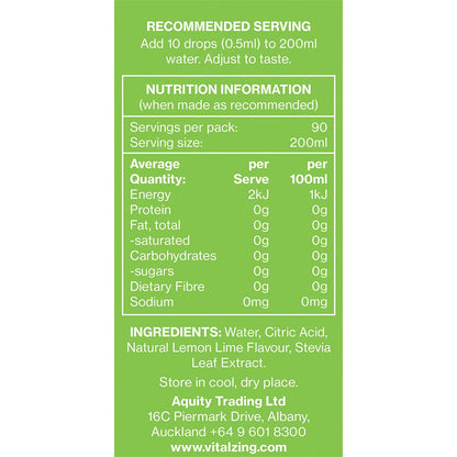 Vital Zing Water Drops Lemon & Lime 45ml - Vital Zing