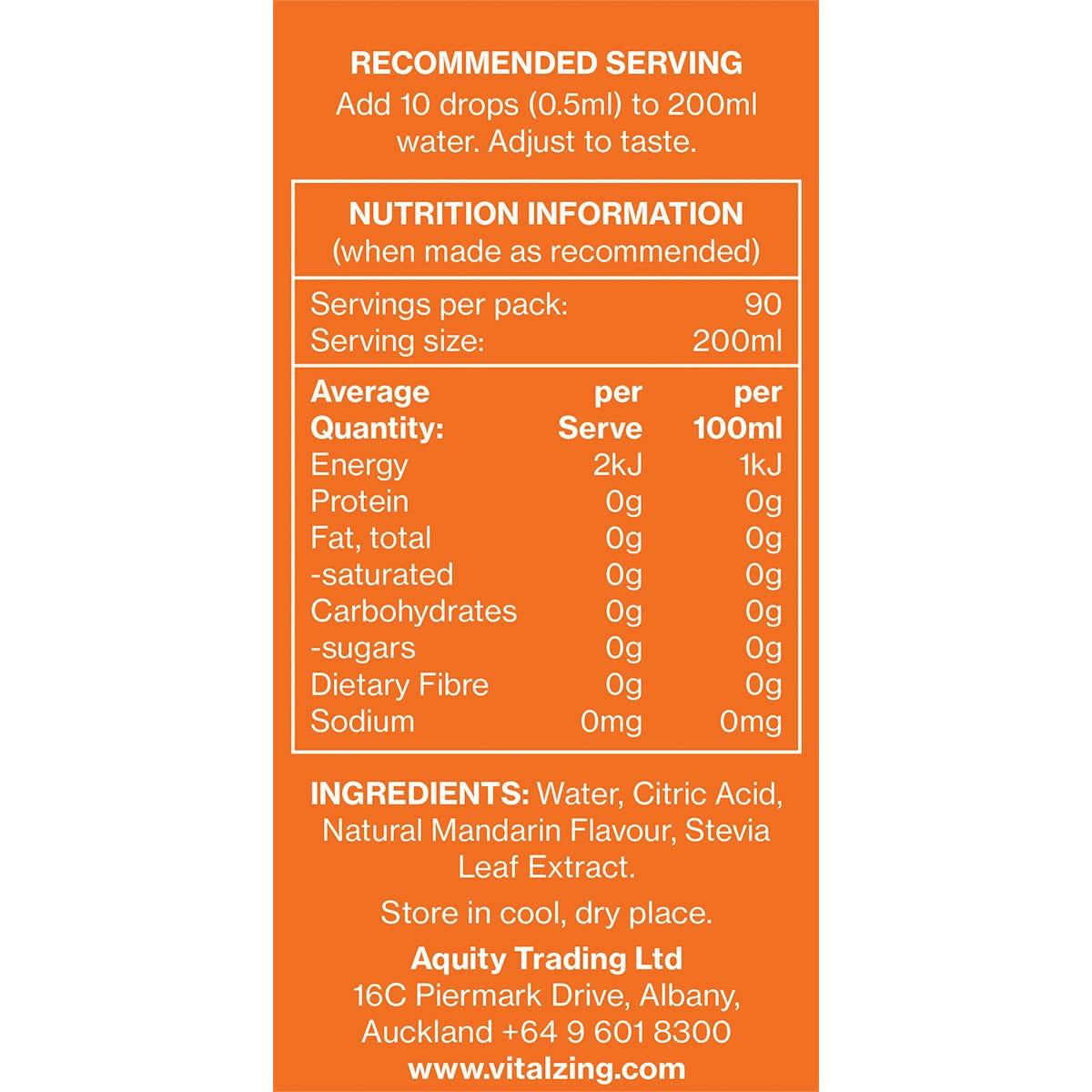 Vital Zing Water Drops Mandarin 45ml - Vital Zing