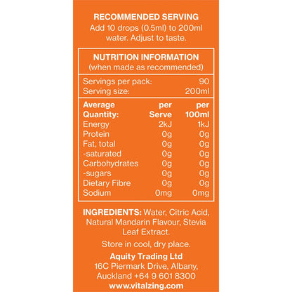 Vital Zing Water Drops Mandarin 45ml - Vital Zing
