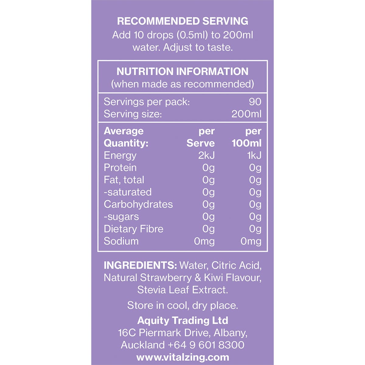 Vital Zing Water Drops Strawberry & Kiwi 45ml - Vital Zing