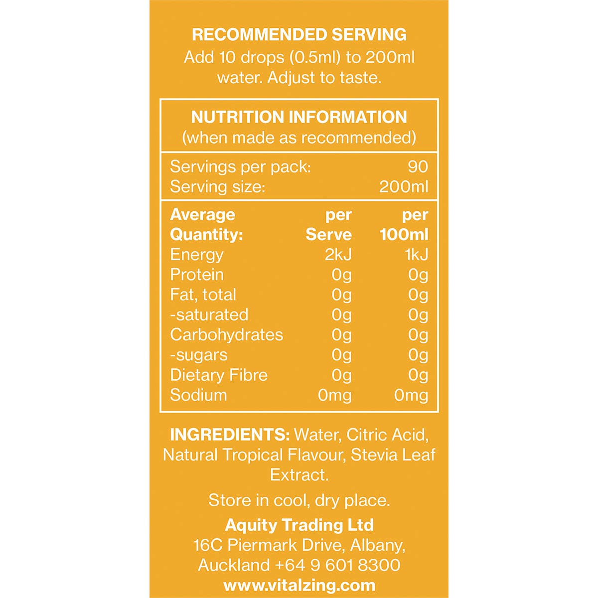 Vital Zing Water Drops Tropical Fruit 45ml - Vital Zing