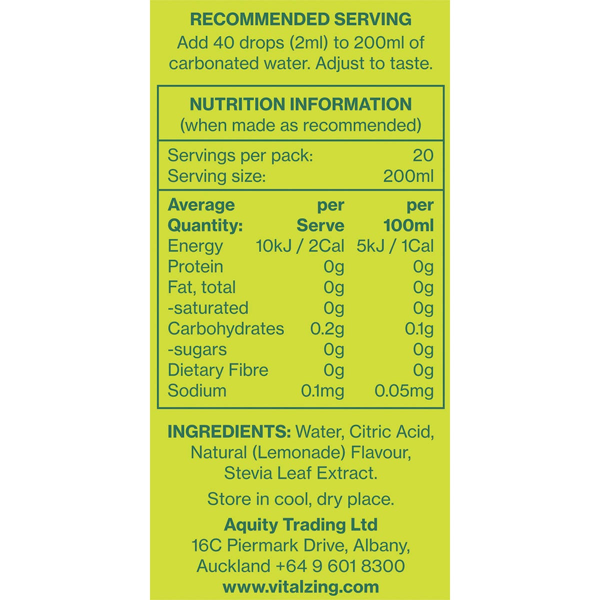 Vital Zing Soda Drops Lemonade 40ml - Vital Zing