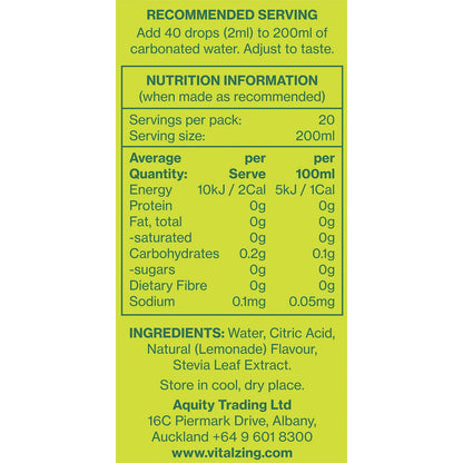 Vital Zing Soda Drops Lemonade 40ml - Vital Zing