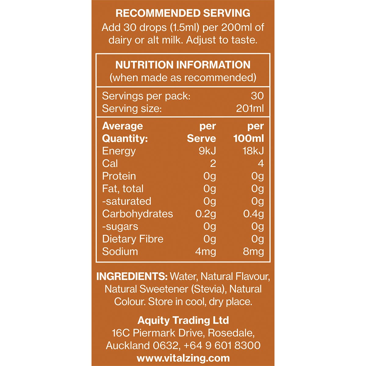 Vital Zing Milk Drops Caramel 40ml - Vital Zing