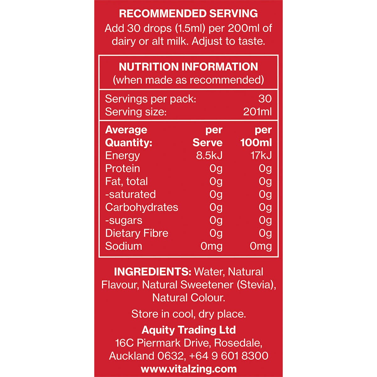 Vital Zing Milk Drops Strawberry 40ml - Vital Zing