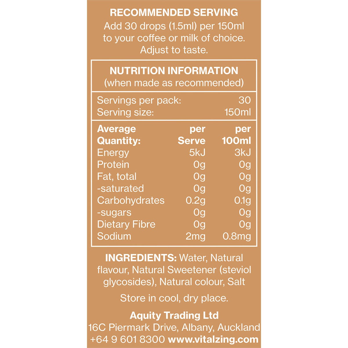 Vital Zing Cafe Drops Caramel 40ml - Vital Zing
