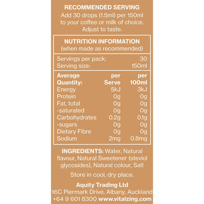 Vital Zing Cafe Drops Caramel 40ml - Vital Zing