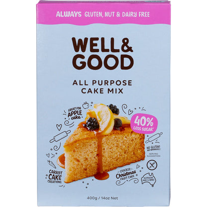 Well & Good All Purpose Cake Mix 40% Less Sugar 400g - Well & Good