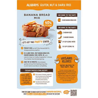 Well & Good Banana Bread Mix 40% Less Sugar 350g - Well & Good