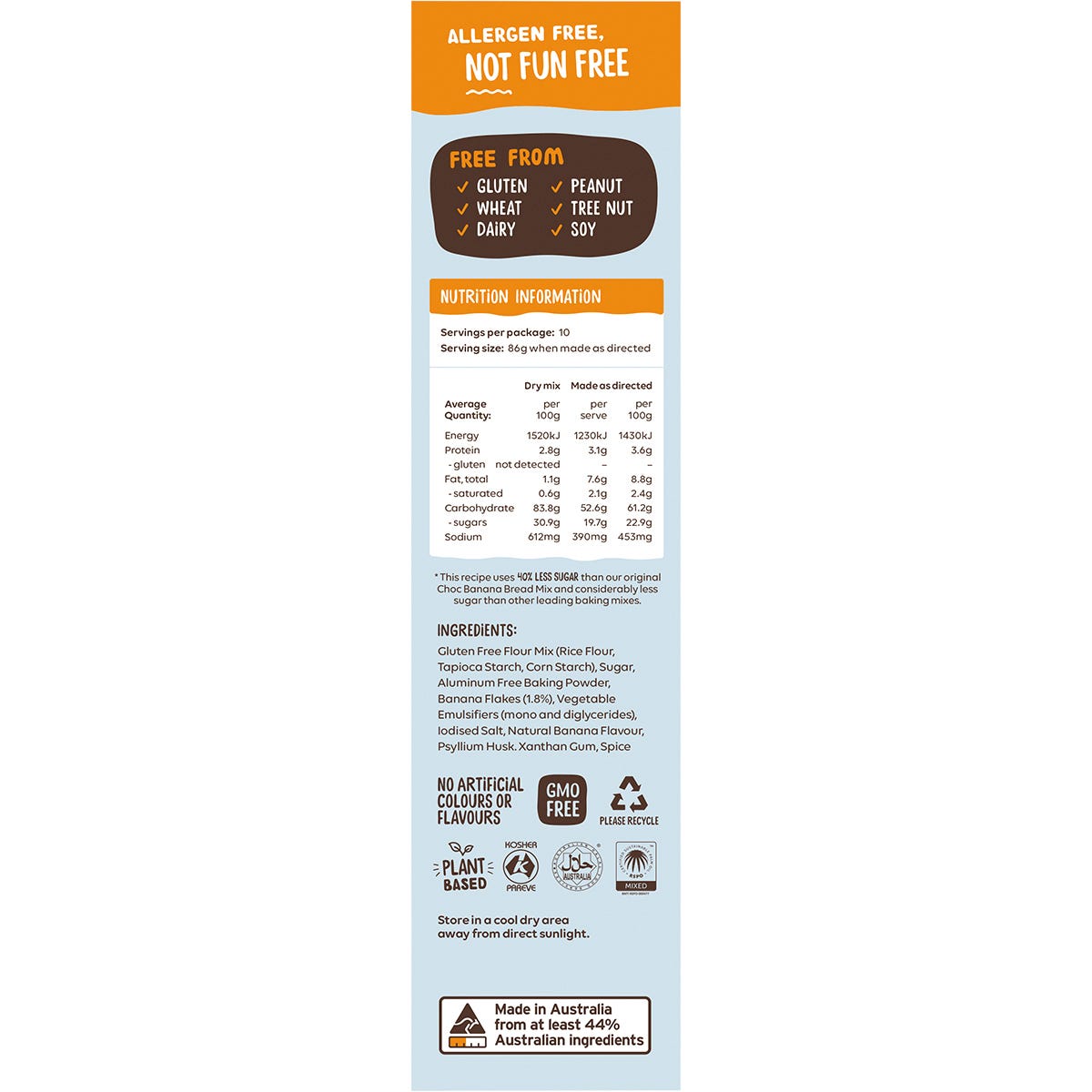 Well & Good Banana Bread Mix 40% Less Sugar 350g - Well & Good