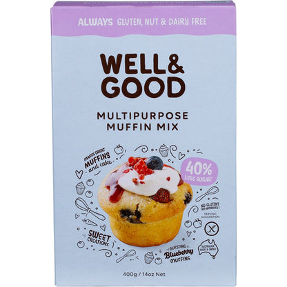 Well & Good Multipurpose Muffin Mix 40% Less Sugar 400g - Well & Good
