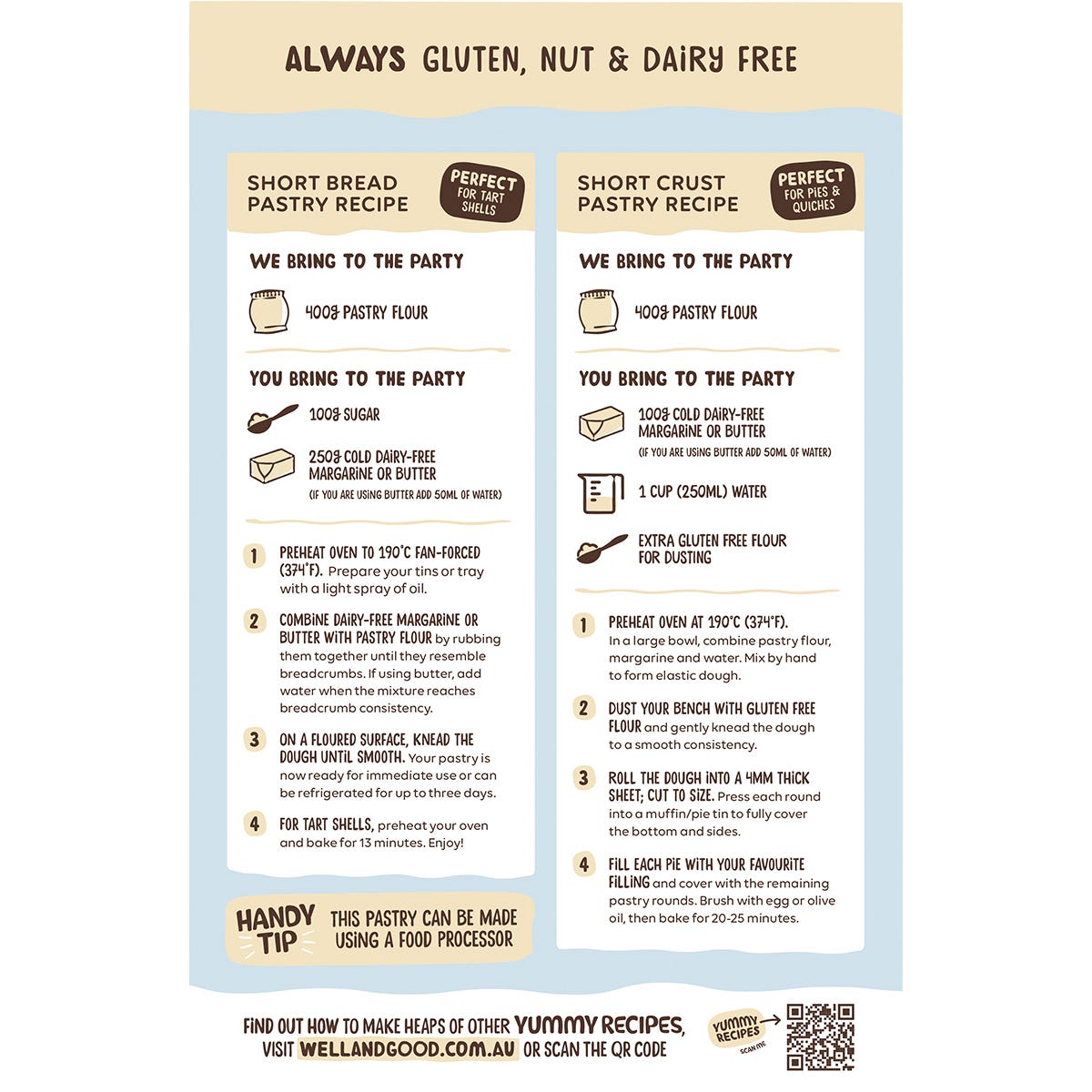 Well & Good Pastry Flour Blend 400g - Well & Good