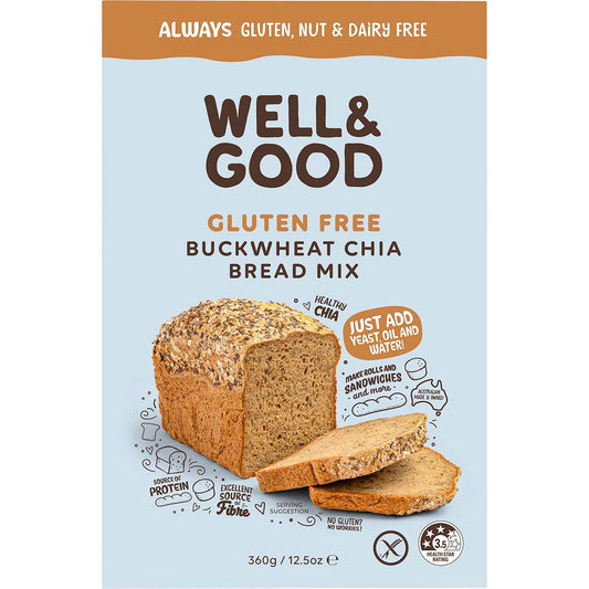 Well & Good Buckwheat & Chia Bread Mix 360g - Well & Good
