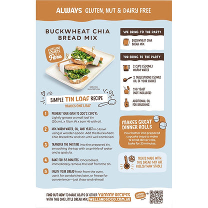 Well & Good Buckwheat & Chia Bread Mix 360g - Well & Good