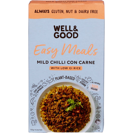 Well & Good Mild Chilli Con Carne with Low GI Rice 120g - Well & Good