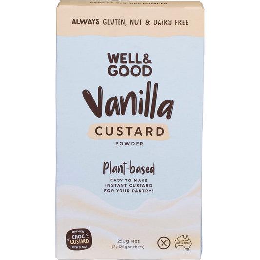 Well & Good Plant Based Vanilla Custard Powder 250g - Well & Good