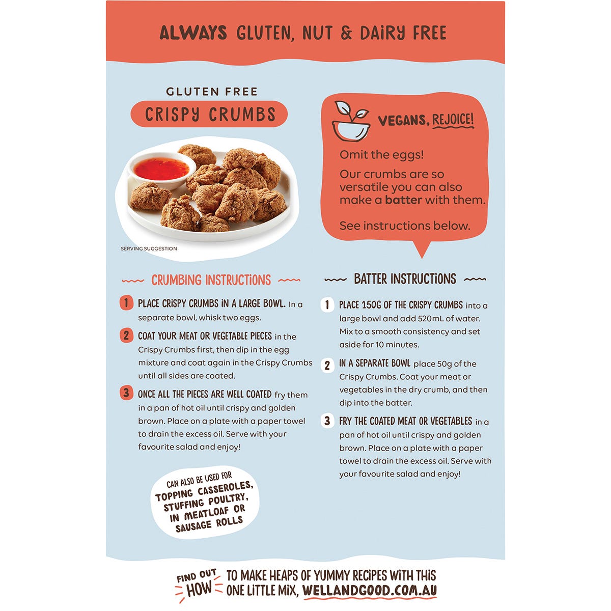 Well & Good Crispy Crumbs Southern Style 300g - Well & Good