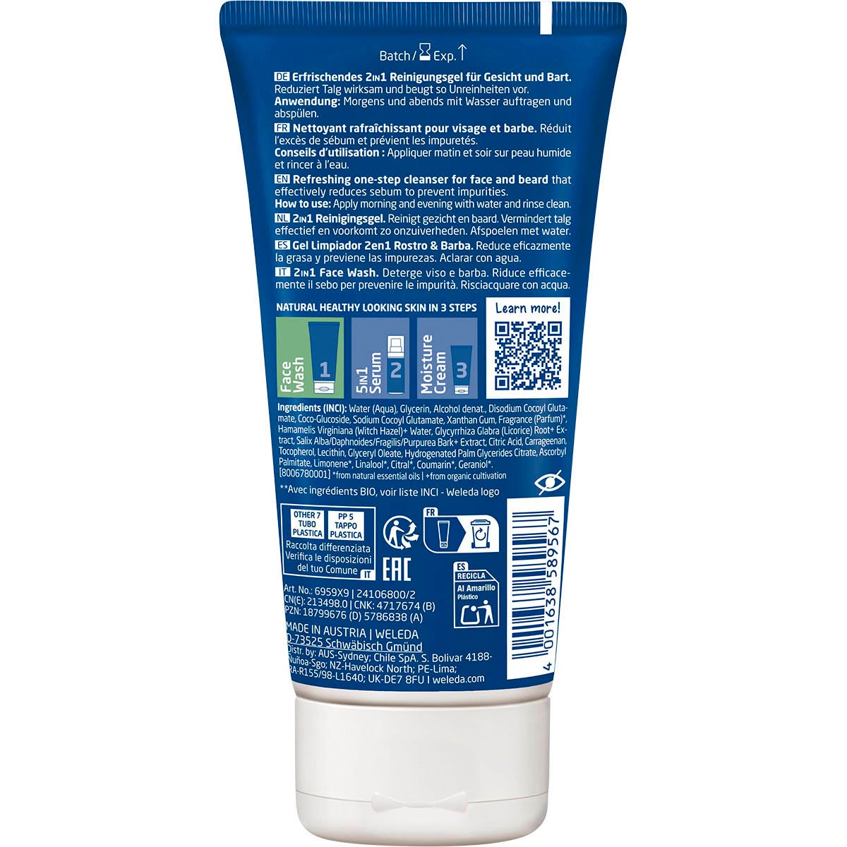 Weleda 2 in 1 Face Wash Men 100ml - Weleda