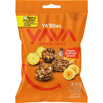 YAVA YA'Bites Granola Snack Tropical Fruits 8x35g - YAVA