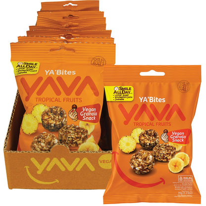 YAVA YA'Bites Granola Snack Tropical Fruits 8x35g - YAVA