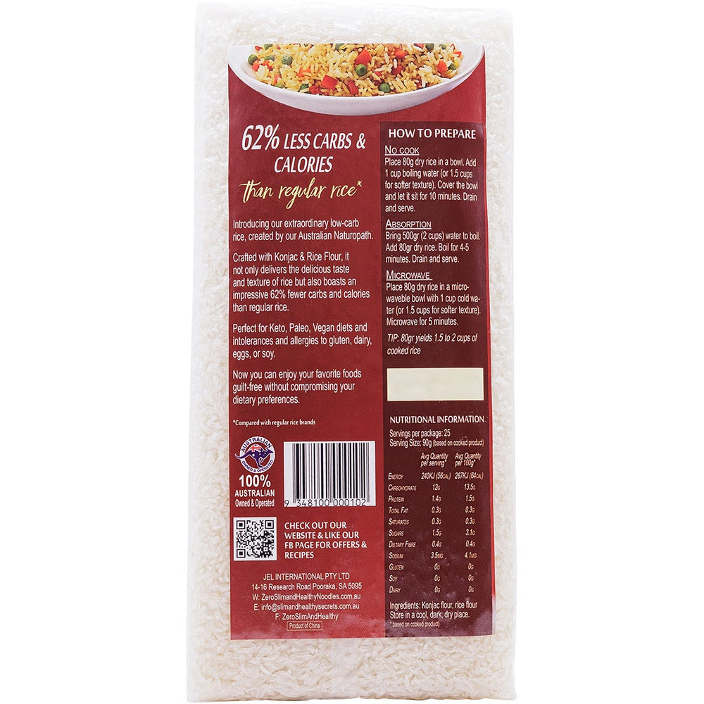 Zero Low Carb Rice Zero Slim & Healthy Low Carb Rice 1kg - Zero Slim & Healthy – X Supplements