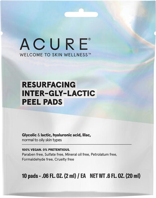 Acure Resurfacing Inter Gly Lactic Peel Pads 10 Pads