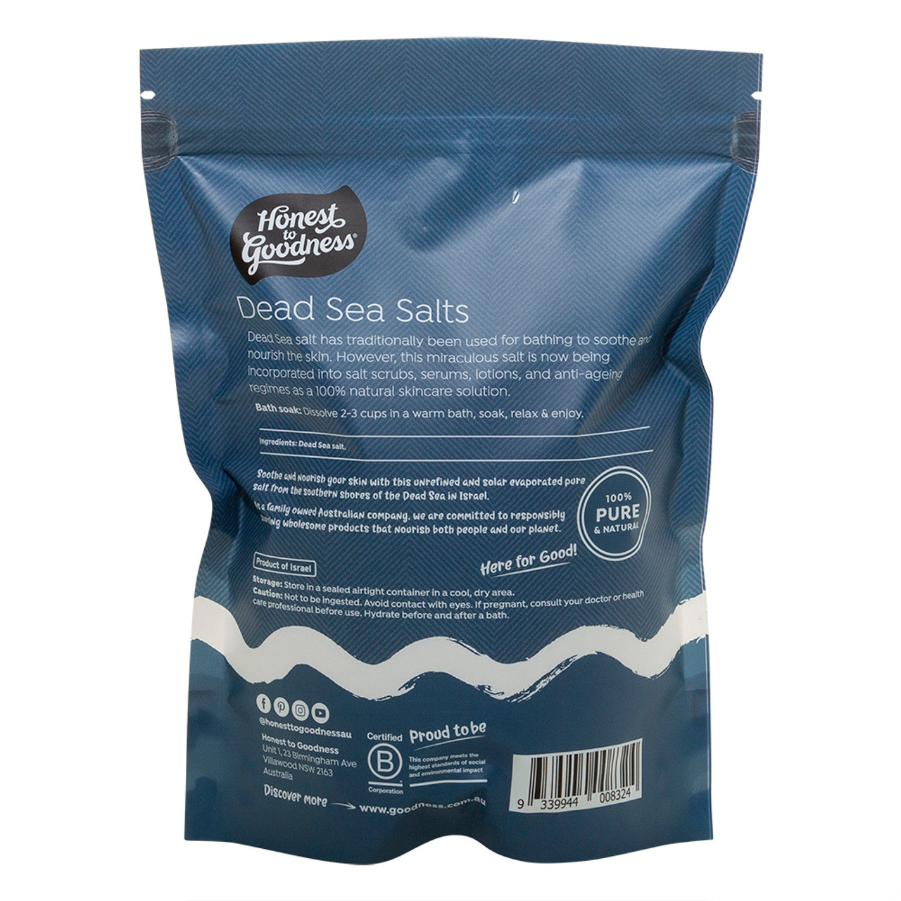 Honest To Goodness Premium Dead Sea Salt - Coarse