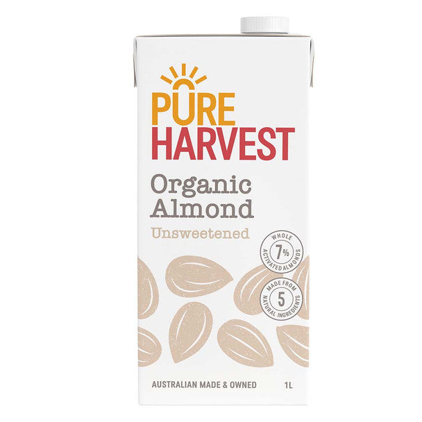 Pure Harvest Organic Almond Milk Unsweetened 1L