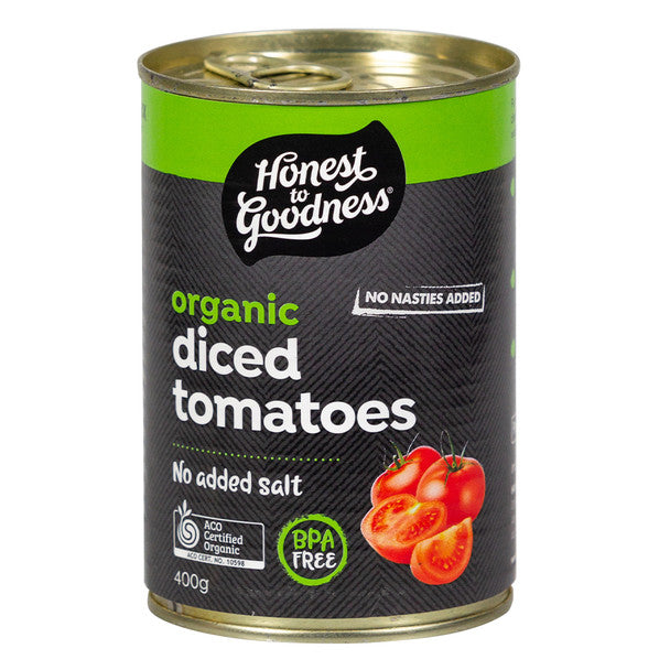 Honest to Goodness Organic Diced Tomatoes 400g