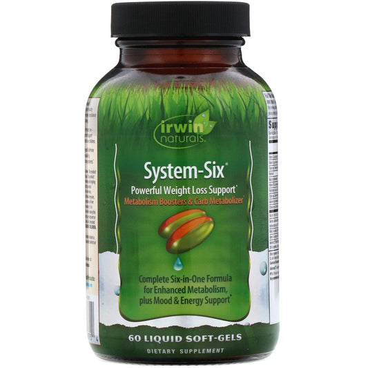 Irwin Naturals, System-Six, Powerful Weight Loss Support, 60 Liquid Soft-Gels - The Supplement Shop