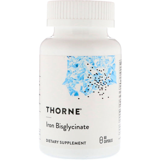 Thorne Research, Iron Bisglycinate, 60 Capsules - The Supplement Shop