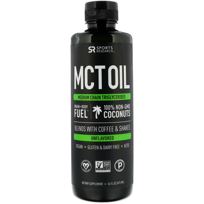 Sports Research, MCT Oil, Unflavored, 16 fl oz (473 ml) - The Supplement Shop