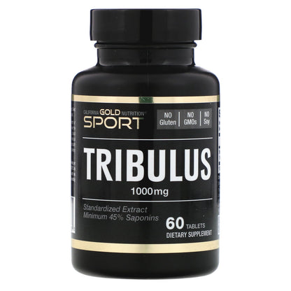 California Gold Nutrition, Tribulus, Standardized Extract, Minimum 45% Saponins, 1,000 mg, 60 Tablets