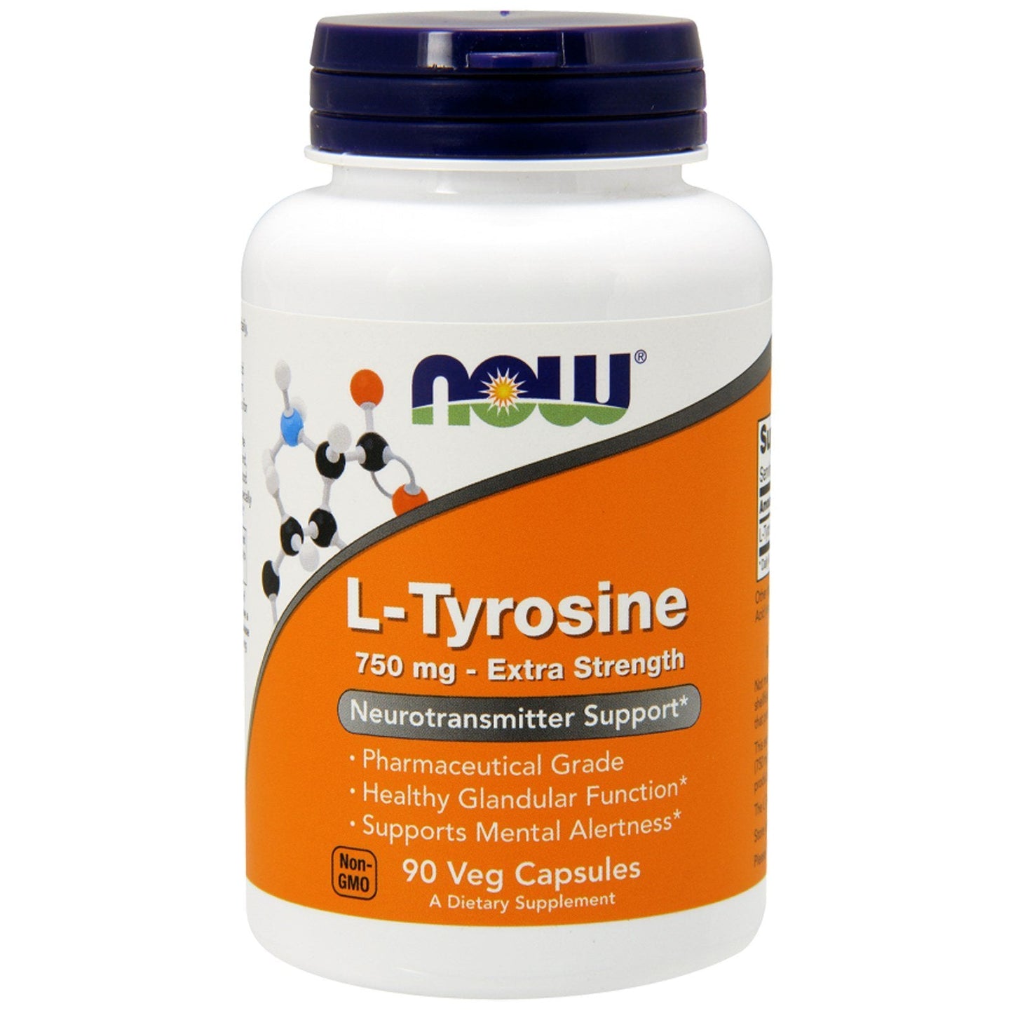 Now Foods, L-Tyrosine, Extra Strength, 750 mg, 90 Veg Capsules