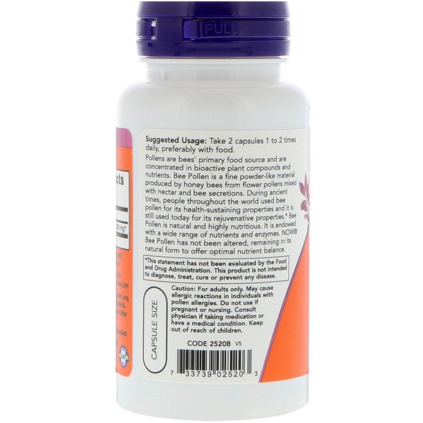 Now Foods, Bee Pollen Caps, 500 mg, 100 Capsules - The Supplement Shop