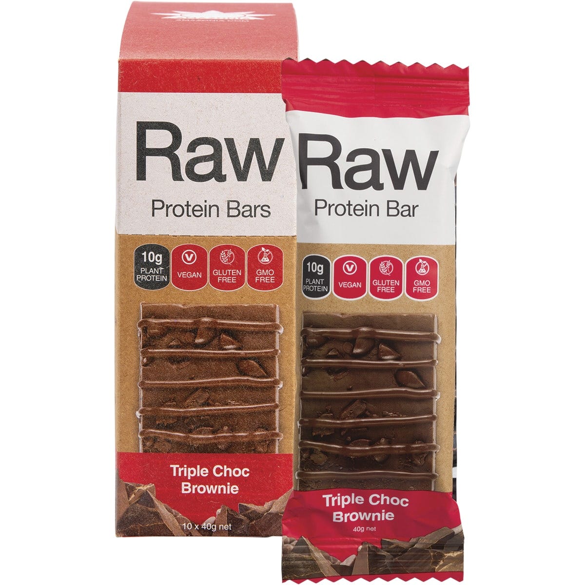 Amazonia Raw Protein Bar Triple Choc Brownie 10x40g