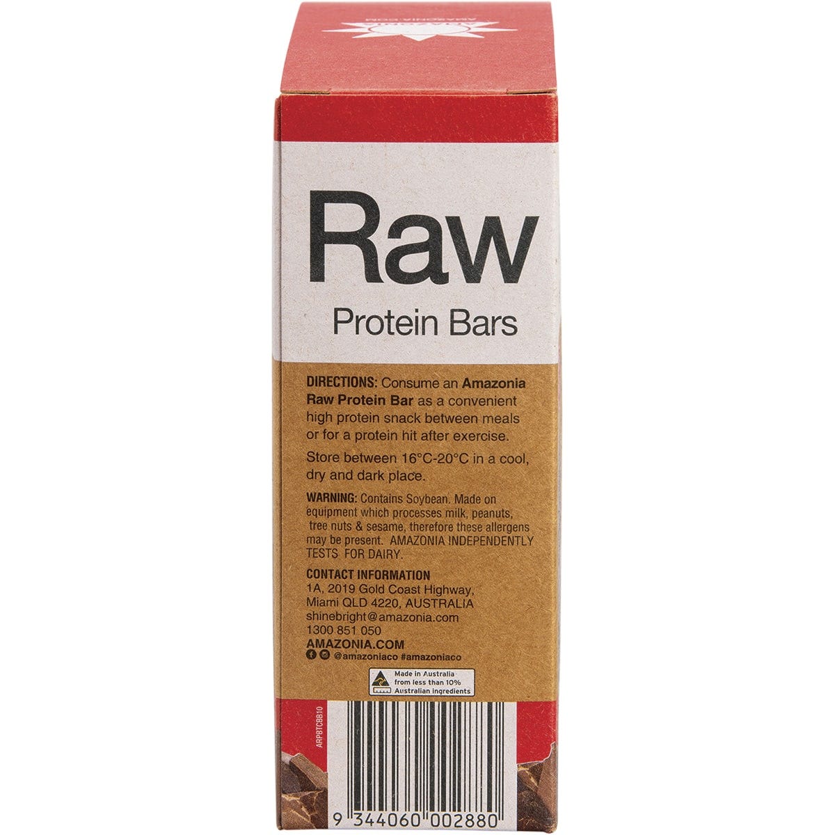 Amazonia Raw Protein Bar Triple Choc Brownie 10x40g