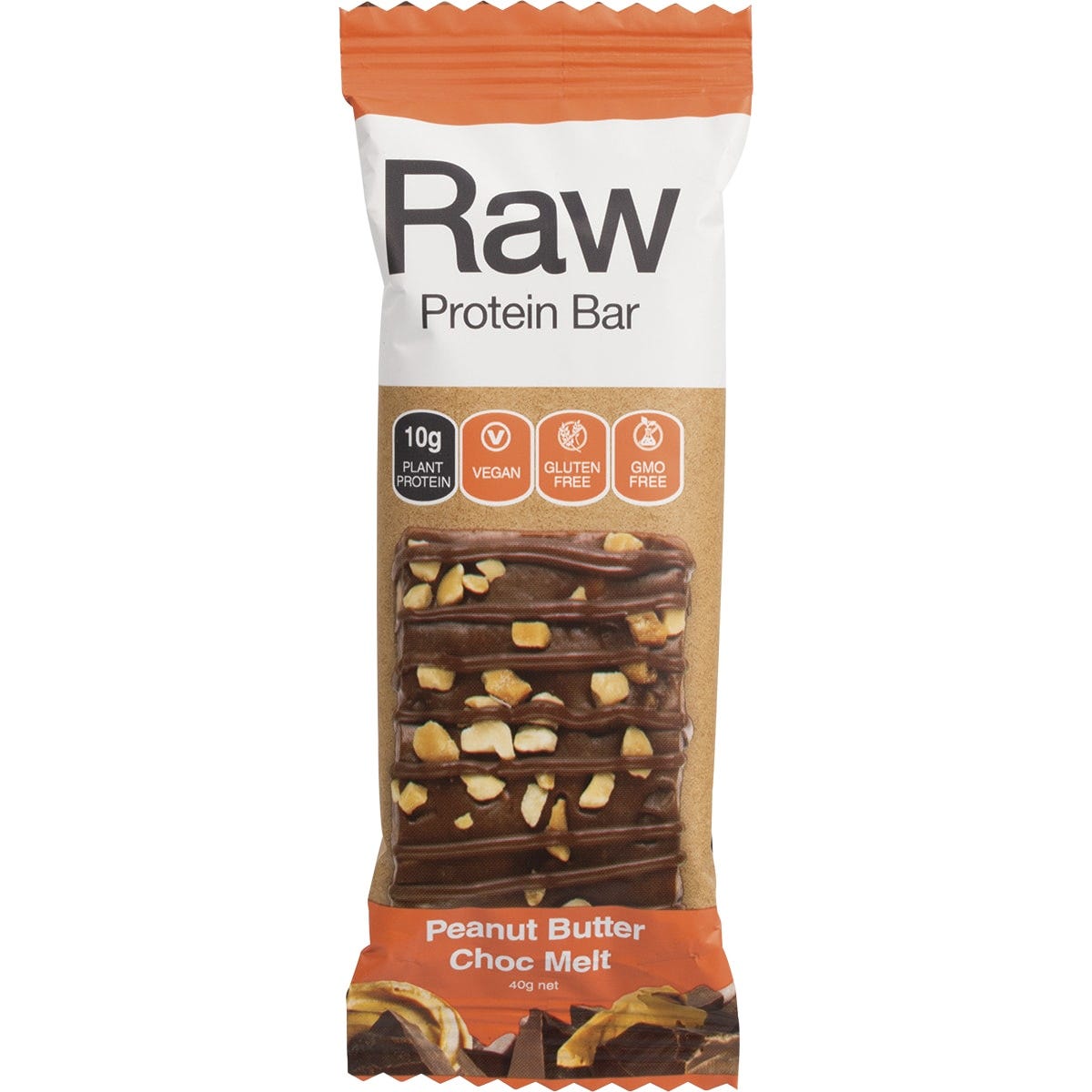 Amazonia Raw Protein Bar Peanut Butter Choc Melt 10x40g